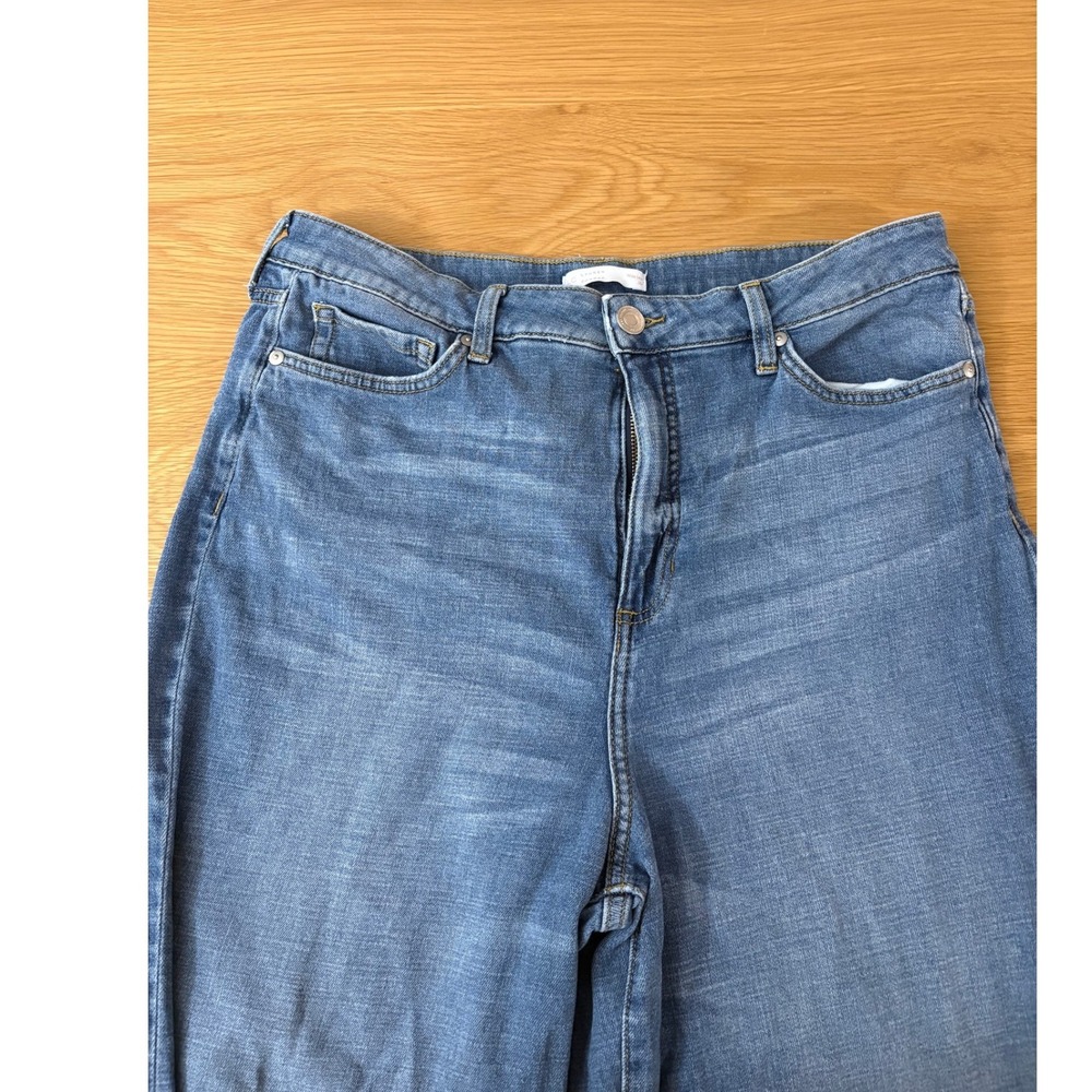 LC Lauren Conrad Womens Wide Leg High Rise Blue Denim Jeans Size 16 Medium Wash - Picture 4 of 8